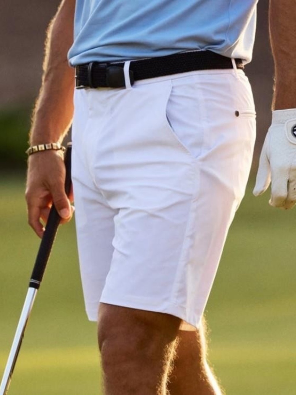 $130 Greyson Golf Shorts Mens Montauk Performance Arctic White 10" Inseam